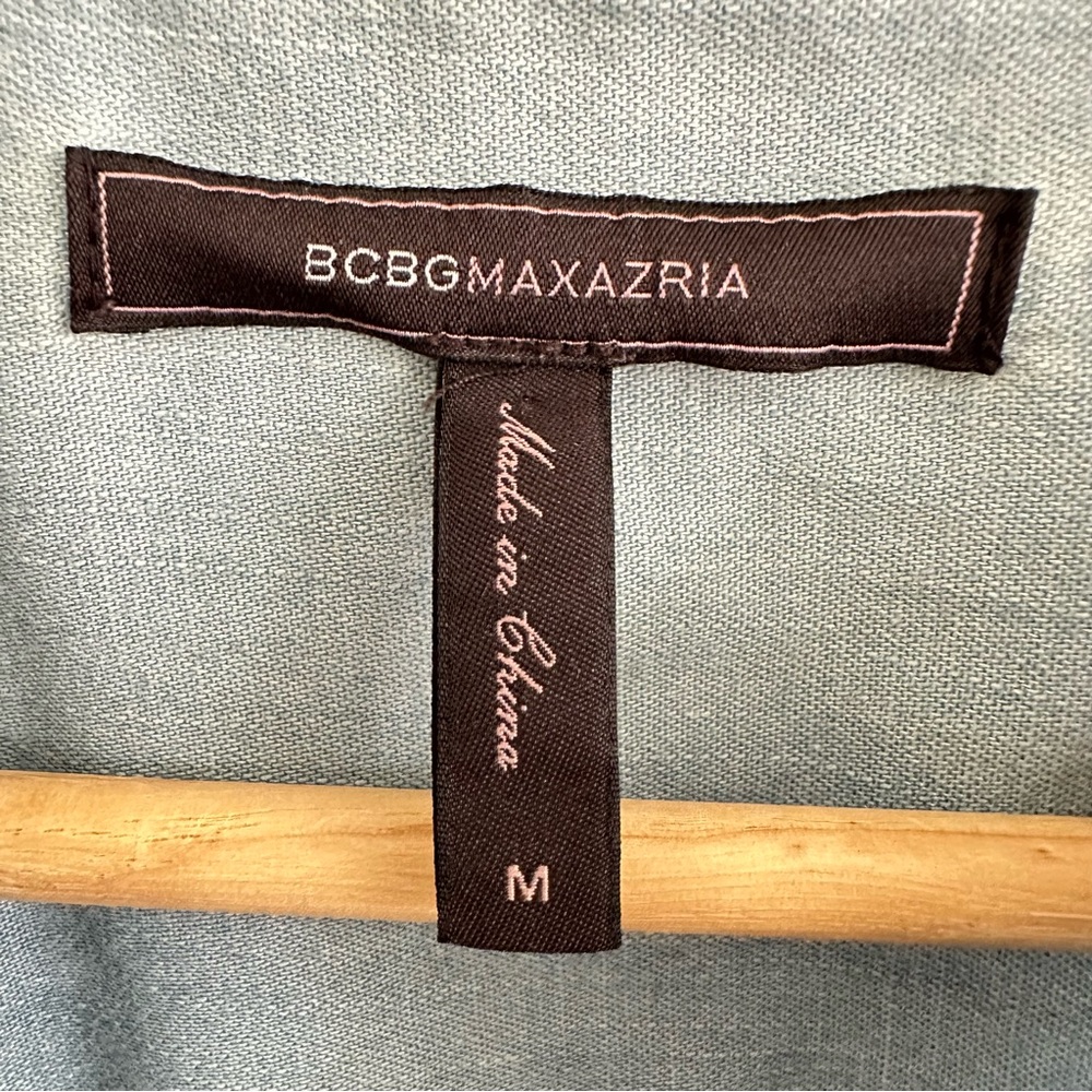 Bcbgmaxazria Chambray Jacket Size Medium - image 3